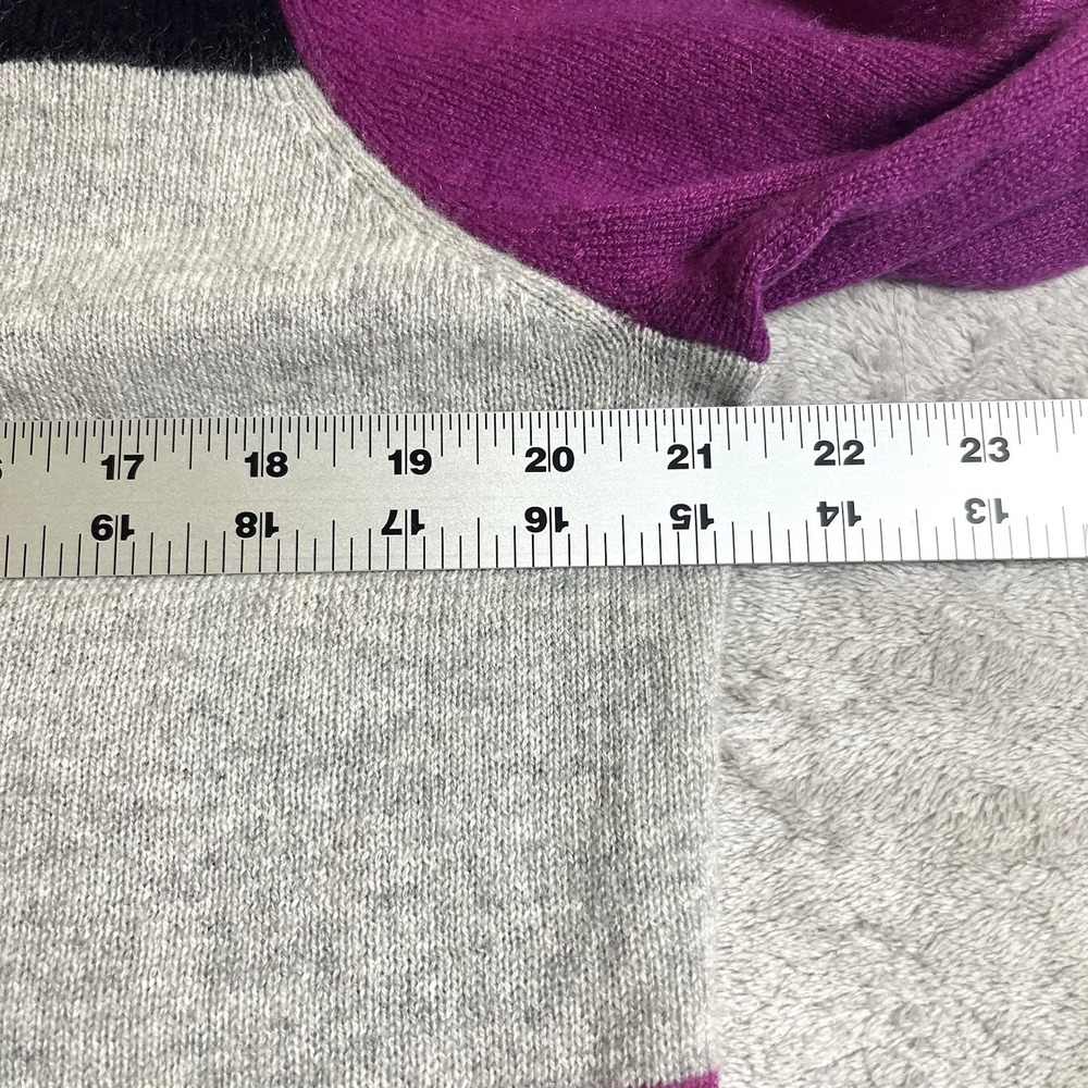 Charter Club Cashmere Sweater Cardigan Pink Grey Black Colorblock Size Large - Picture 3 of 7